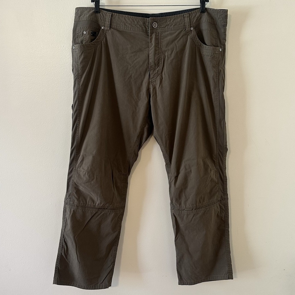 Kuhl Radikl Pants Mens Brown Outdoor Hiking Gorpcore Stretch Logo 42 x 29.5